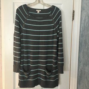 Caslon Two Pocket Striped Tunic Sweater (S)